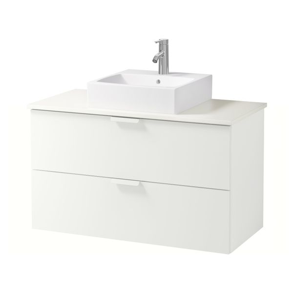 Шк п-раковину/столешн45x45/раковина  , белый, белый (102x49x72 см) - схема-чертеж с размерами