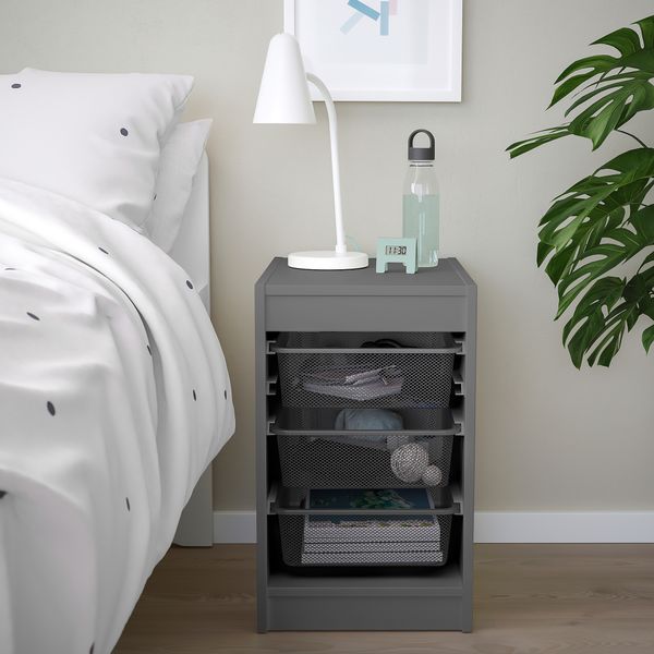 Комбинация для хранения + контейнеры, серый, темно-серый, 34x44x56 см IKEA TROFAST ТРУФАСТ 695.150.73 - фото 4