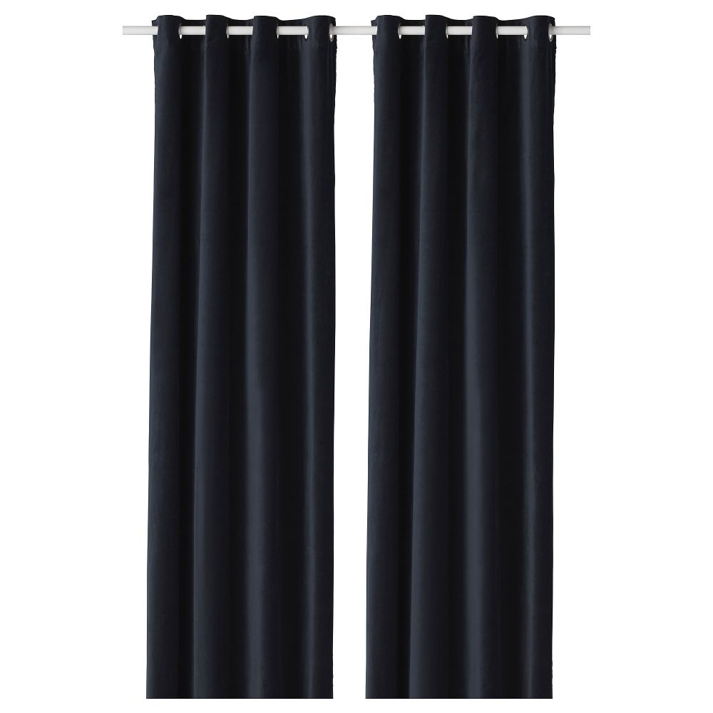 Гардины, 1 пара САНЕЛА, темно-синий (140x300 см) - фото 1
