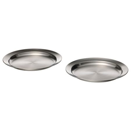 Тарелка, нержавеющая сталь, 25 см IKEA GRILLTIDER ГРИЛЛЬТИДЕР 305.605.04