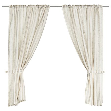 Гардины с прихватом, 1 пара АРНФРИД, белый в полоску (145x180 см)