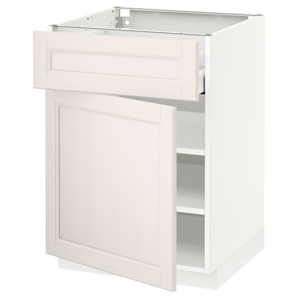 Напольный шкаф с ящиком, дверью МЕТОД / МАКСИМЕРА, белый, Лаксарби белый - схема-чертеж с размерами