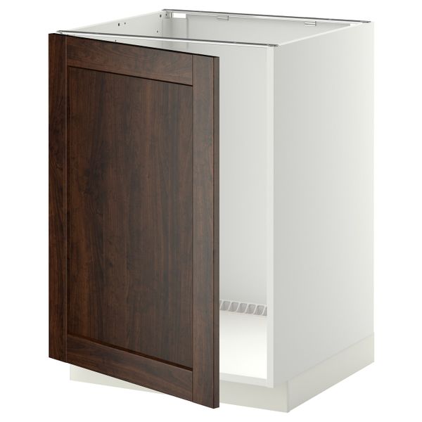 Напольный шкаф для раковины, белый/Эдсерум коричневый 60x60 см IKEA METOD МЕТОД 592.267.52 - схема-чертеж с размерами
