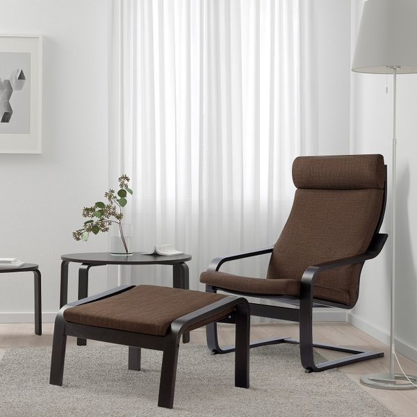 Кресло, черно-коричневый/Шифтебу коричневый IKEA POÄNG ПОЭНГ 793.028.01 - фото 2