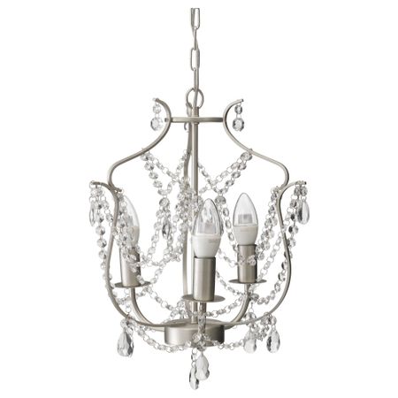 Канделябр, 3-рожковый КРИСТАЛЛЕР, серебристый, стекло