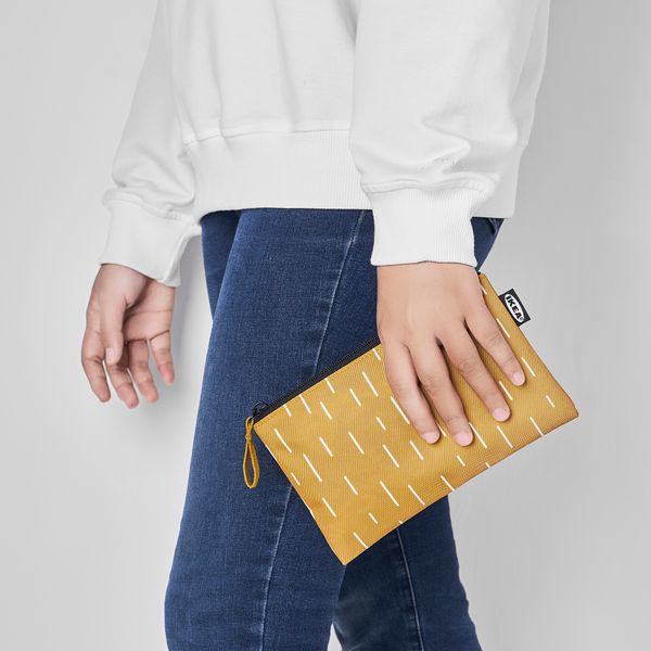 Сумочка для аксессуаров, 20x12 см, желтый IKEA NYSKÖRDAD НЮСКЁРДАД 005.620.62 - фото 4