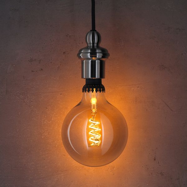 Светодиодная лампочка E27 140 лм, регулируемая яркость/шаровидный серое прозрачное стекло 125 мм IKEA ROLLSBO РОЛЛЬСБУ - фото 3