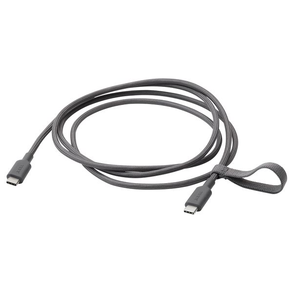Кабель USB-C–USB-C, 1.5 м, темно-серый IKEA LILLÅNGEN ЛИЛЛОНГЕНHULT ЛИЛЛЬХУЛЬТ 505.276.03 - фото 2