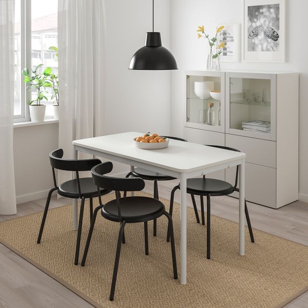 Стол и 4 стула, белый/антрацит 130x70 см IKEA TOMMARYD ТОММАРЮД / YNGVAR ИНГВАР 793.901.24 - фото 3