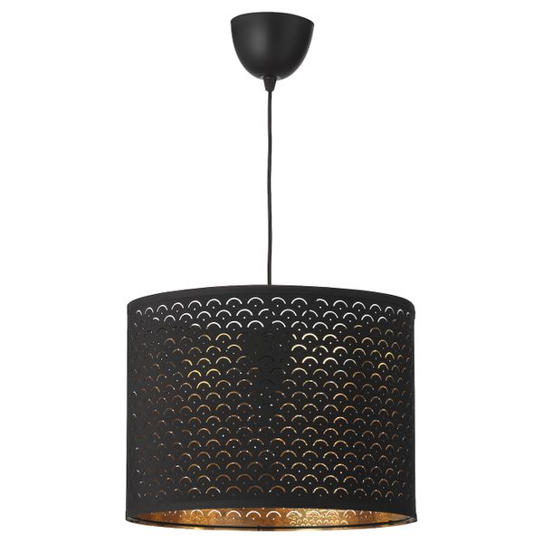 Подвесной светильник, черный латунь, черный, 44 см IKEA НИМО / СЕКОНД 092.919.81 - схема-чертеж с размерами