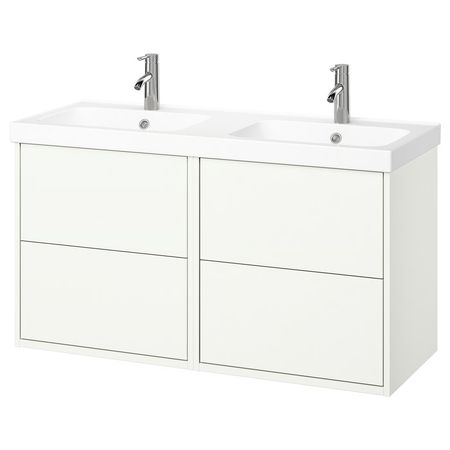 HAVBÄCK / ORRSJÖN Шкаф п-раковину/раковина/смеситель - белый 122x49x69 см