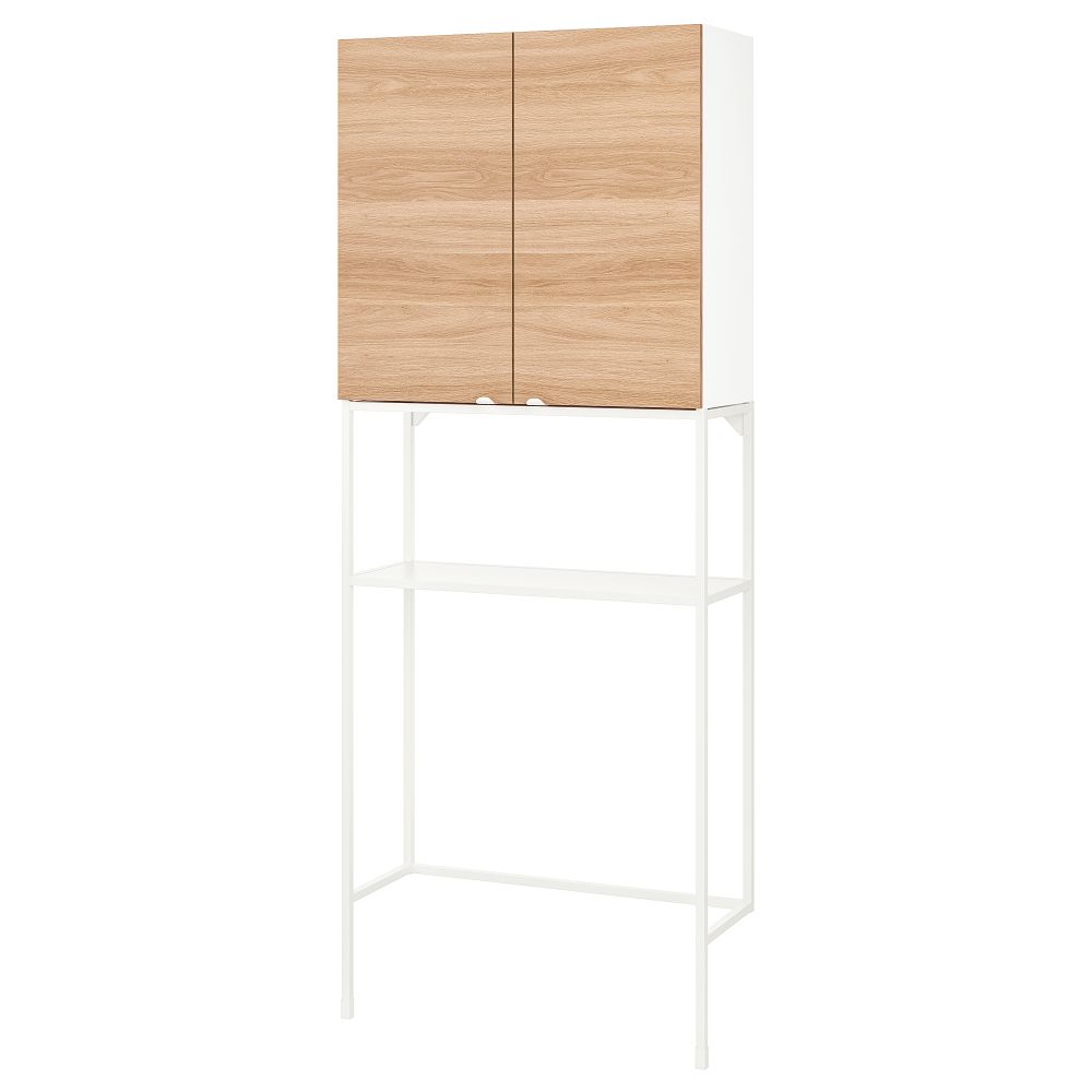 Комбинация для хранения, белый, под дуб, 80x32x204 см IKEA BEGIVENHET БЕГИВЕНХЕТ 894.774.33 - фото 1