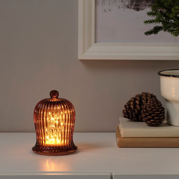 Светодиодное настольное украшение, с батарейным питанием/форма колокола оранжевый IKEA STRÅLA СТРОЛА 304.766.33 - фото 1