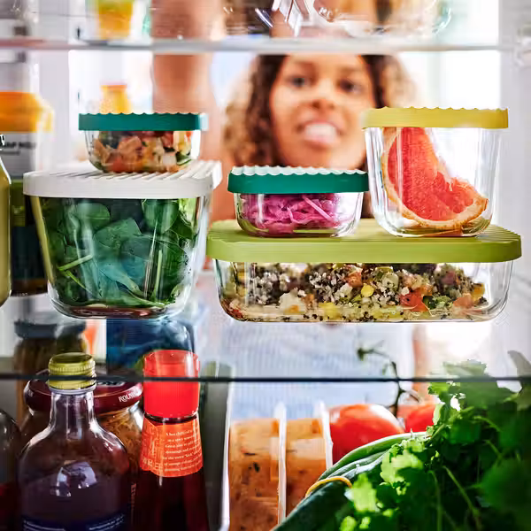 HAVSTOBIS ХАВСТОБИС Контейнер д/продуктов+крышка, 5 шт. - прозрачный/разноцветный - фото 2