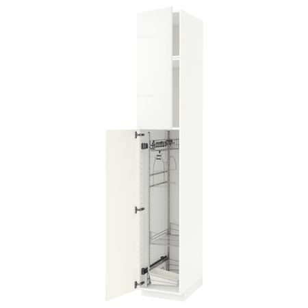 Высокий шкаф с отделением для аксессуаров для уборки IKEA METOD МЕТОД 494.580.40