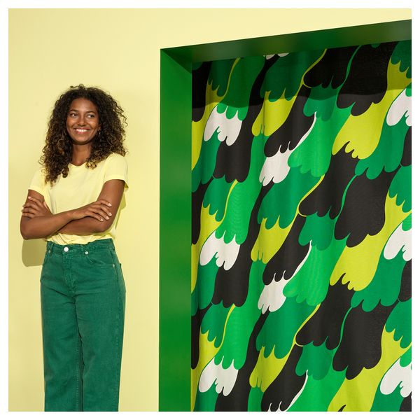 Отрез ткани, 150x300 см, разноцветный, темный IKEA ÄNGSFIBBLA 605.564.59 - фото 3