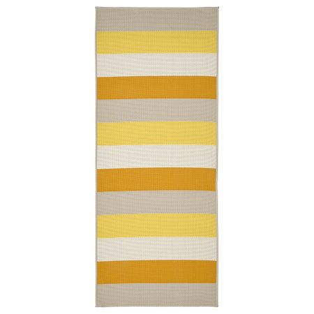 Ковер безворсовый, для дома, улицы, желтый, 80x200 см IKEA BRÖGGAN 405.707.72