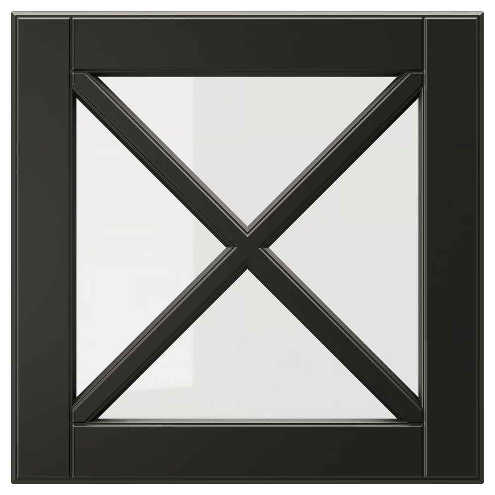 BODBYN Стеклянная дверца с переплетом - чёрный 40x40 см - фото 1