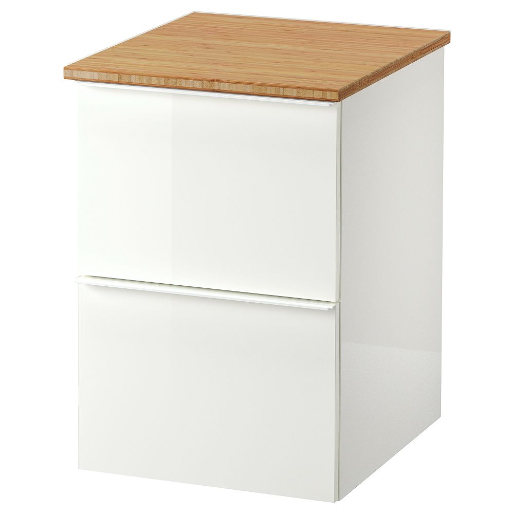 Шкаф для раковины ГОДМОРГОН / ТОЛКЕН, глянцевый белый, бамбук (42x49x60 см) - схема-чертеж с размерами