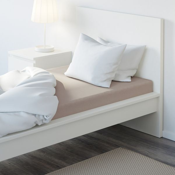 Простыня натяжная, неокрашенный, 90x200 см IKEA ПУДЕРВИВА 804.066.71 - схема-чертеж с размерами