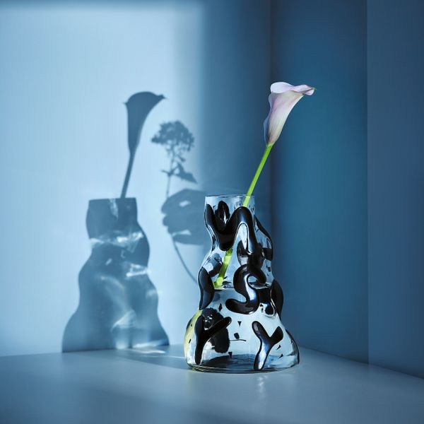 Ваза, прозрачное стекло/черный 25 см IKEA ИКЕА АРТ-ИВЕНТ 2021 704.918.58 - фото 2