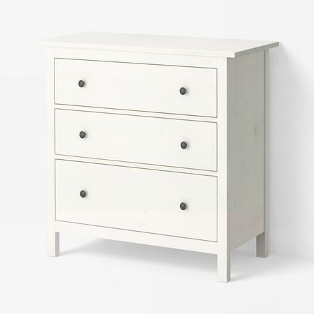 HEMNES Комод с 3 ящиками - белая морилка 108x96 см