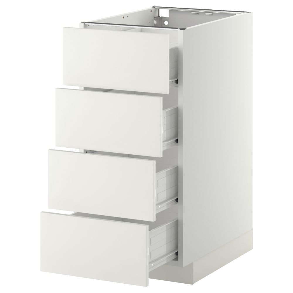 Напольный шкаф 4 фронтальных панели, 4 ящика МЕТОД / ФОРВАРА, белый, Хэггеби белый - схема-чертеж с размерами