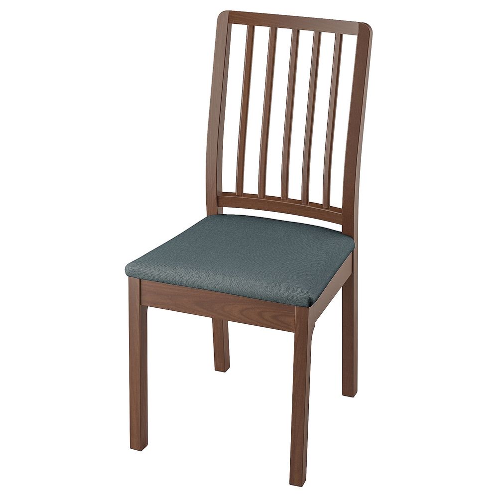 Стул, коричневый/Идекулла синий IKEA EKEDALEN ЭКЕДАЛЕН 493.179.84 - фото 1