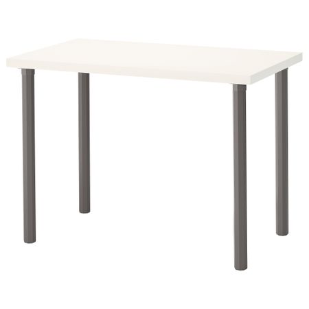 Стол ЛИННМОН / АЛЬВАРЭТ, белый, серый (100x60 см)
