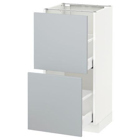 Напольный шкаф с 2 ящиками, 40x37 см, белый, Veddinge серый IKEA METOD МЕТОД, MAXIMERA МАКСИМЕРА 590.514.17