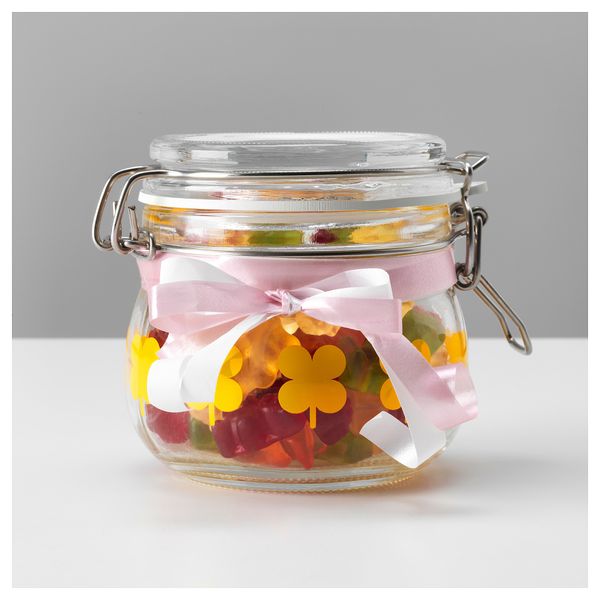 Банка с крышкой СОММАР 2019, стекло, с рисунком оранжевый (0.5 л) - схема-чертеж с размерами