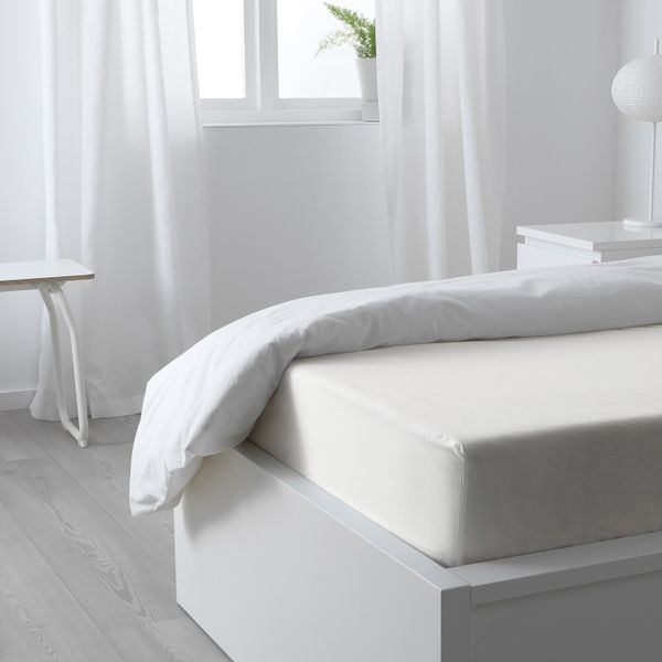 Простыня натяжная, белый 90x200 см IKEA ПУДЕРВИВА 603.984.79 - схема-чертеж с размерами