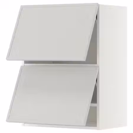 METOD Навесной шкаф/2 дверцы, горизонтал - белый/Aspudden светло-серый 60x80 см