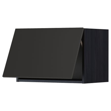 Горизонтальный навесной шкаф, черный, Nickebo матовый антрацит, 60x40 см IKEA METOD МЕТОД 794.984.31