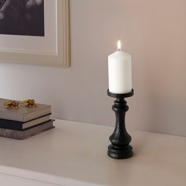 Подсвечник для свечи/форм свечи, черный 20 см IKEA EFTERSKÖRD ЭФТЕРСКЁРД 905.035.39 - схема-чертеж с размерами