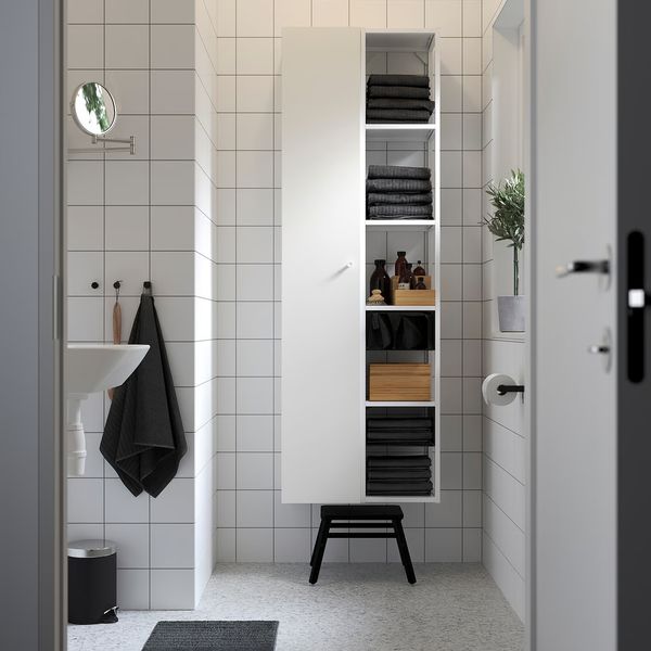 ENHET Высокий каркас с полками - белый 30x30x180 см - схема-чертеж с размерами
