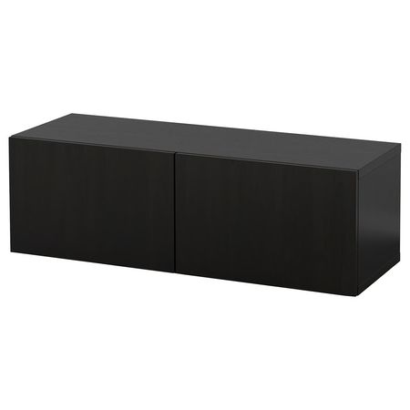 BESTÅ Комбинация настенных шкафов - черно-коричневый/Lappviken 120x42x38 см