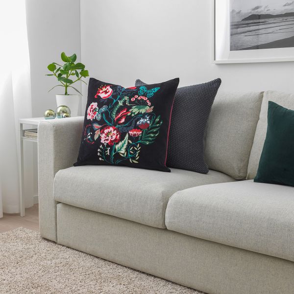 Подушка, черный/разноцветный 50x50 см IKEA SARALENA САРАЛЕНА 804.175.75 - фото 4