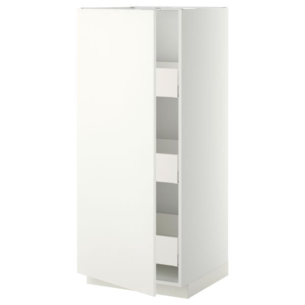 Высокий шкаф с ящиками МЕТОД / МАКСИМЕРА, белый, Хэггеби белый - фото 1