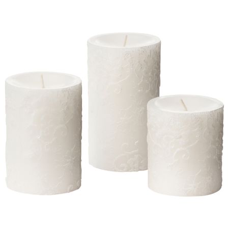 Формовая свеча, ароматическая, 3 шт КОРНИГ, Розовый сад, белый