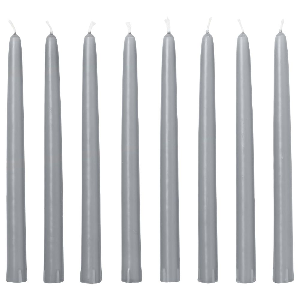 Неароматическая свеча КЛОКХЕТ, серый (25 см) - фото 1