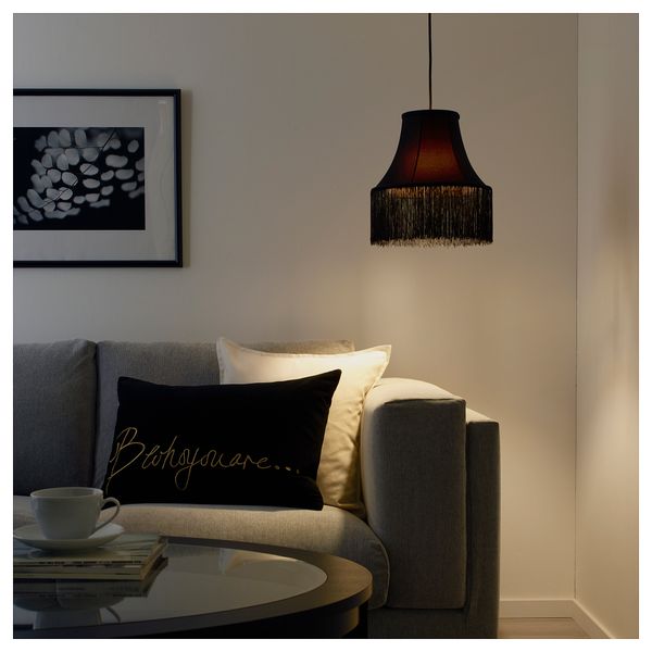 Абажур для подвесного светильника ОМЕДЕЛЬБАР, черный (20 см) - схема-чертеж с размерами