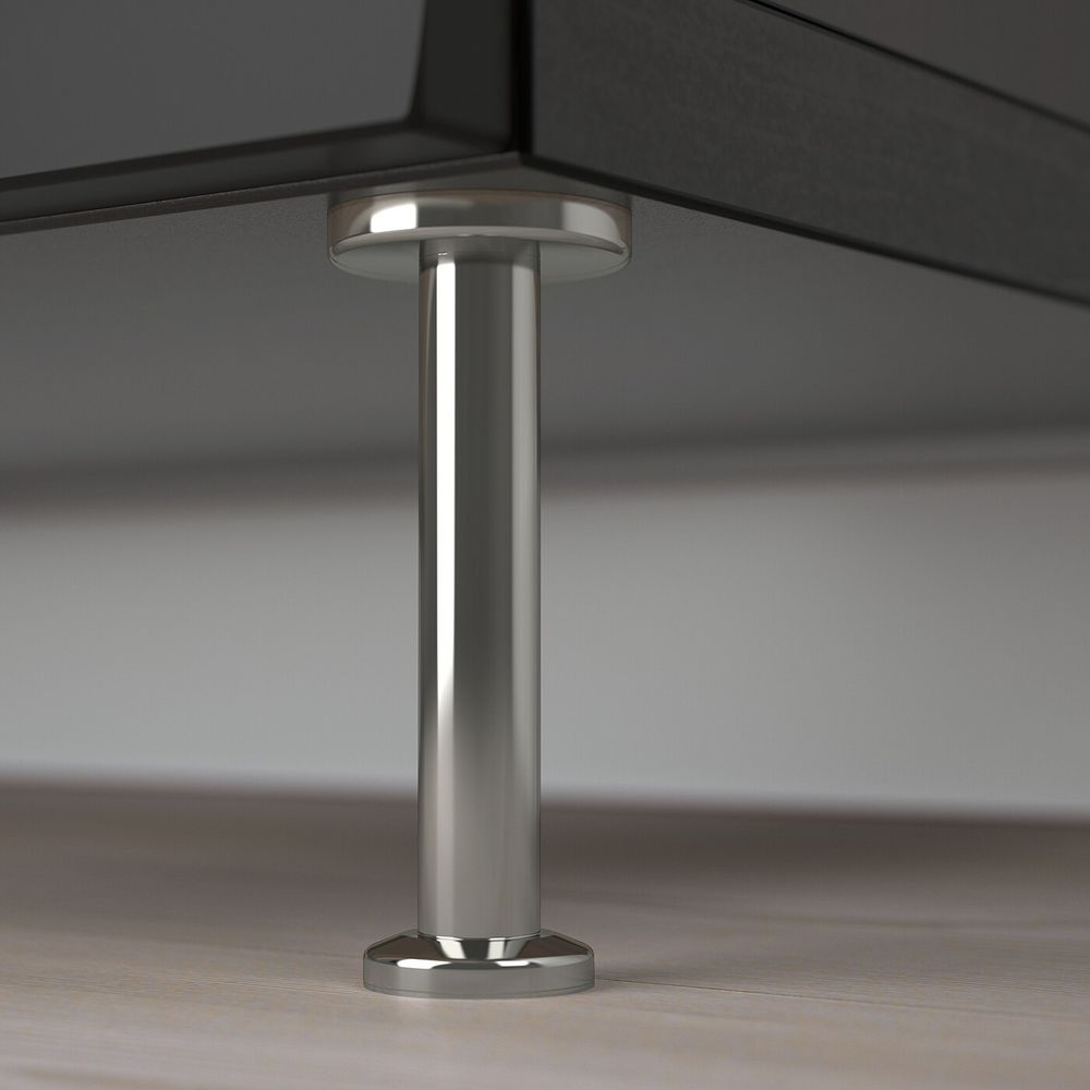 Комбинация для хранения с дверцами, черно-коричневый/СТОККВ/сталларп антрацит 120x42x74 см IKEA BESTÅ БЕСТО 093.027.29 - фото 1