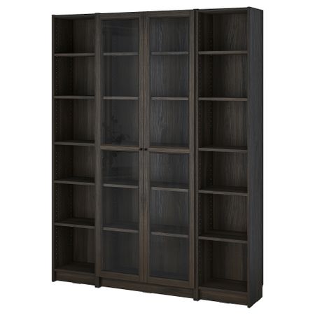 Стеллаж комбинация, стекло дверцы IKEA BILLY БИЛЛИ, OXBERG ОКСБЕРГ 094.835.41