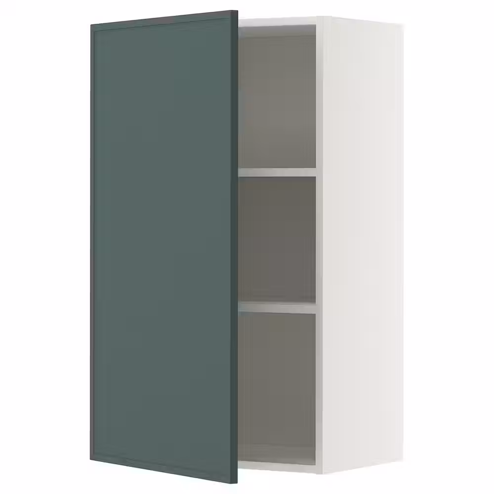 METOD Навесной шкаф с полками - белый/Aspudden темный серо-зеленый 60x100 см - фото 1