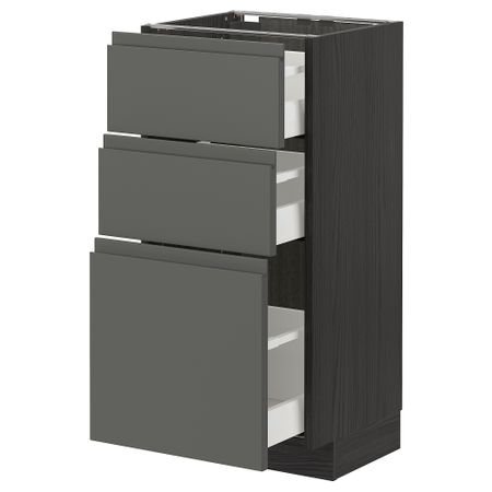 Напольный шкаф с 3 ящиками, 40x37 cm IKEA METOD МЕТОД, MAXIMERA МАКСИМЕРА 193.110.83