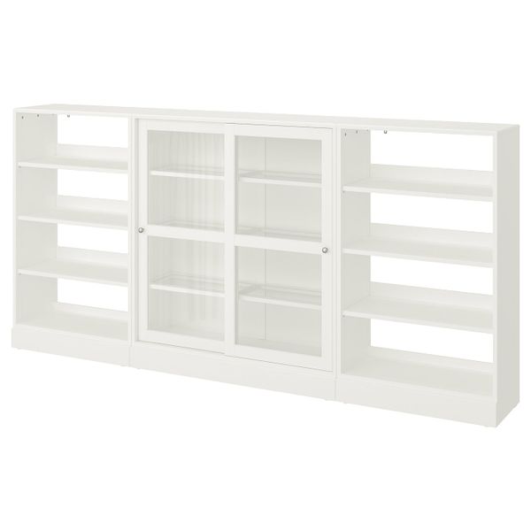 Комбинация с раздвижными дверьми, белый 283x37x134 см IKEA HAVSTA ХАВСТА 392.660.51 - фото 1