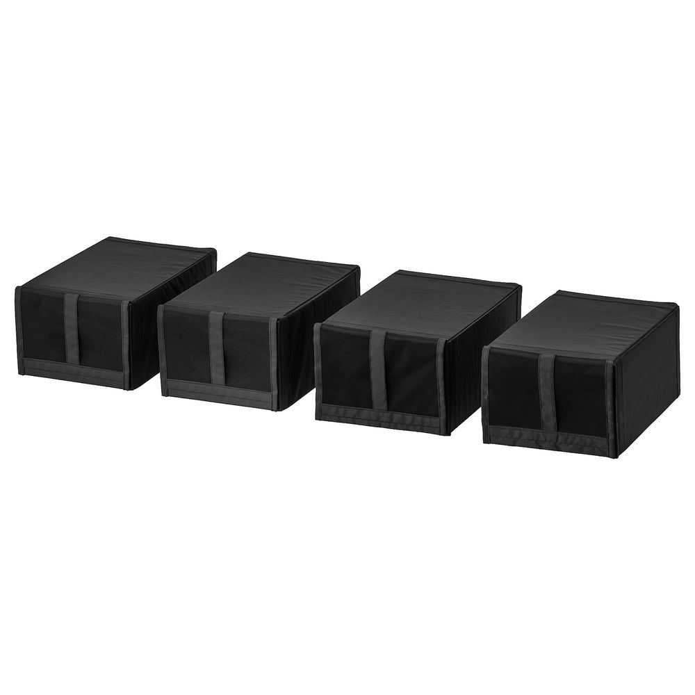 Коробка для обуви, черный 22x34x16 см IKEA СКУББ 403.889.28 - фото 1