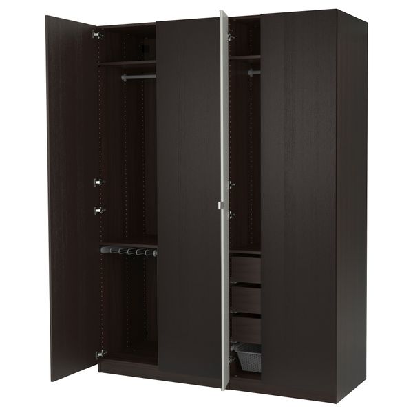 Гардероб ПАКС, черно-коричневый, Нексус Викедаль (175x60x236 см) - фото 1