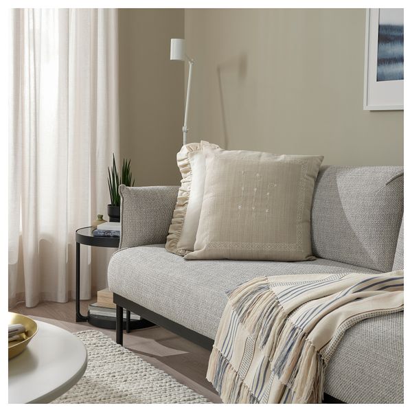 Чехол на подушку, бежевый, цветок, 50x50 см IKEA ÅKERNEJLIKA 705.772.01 - фото 5